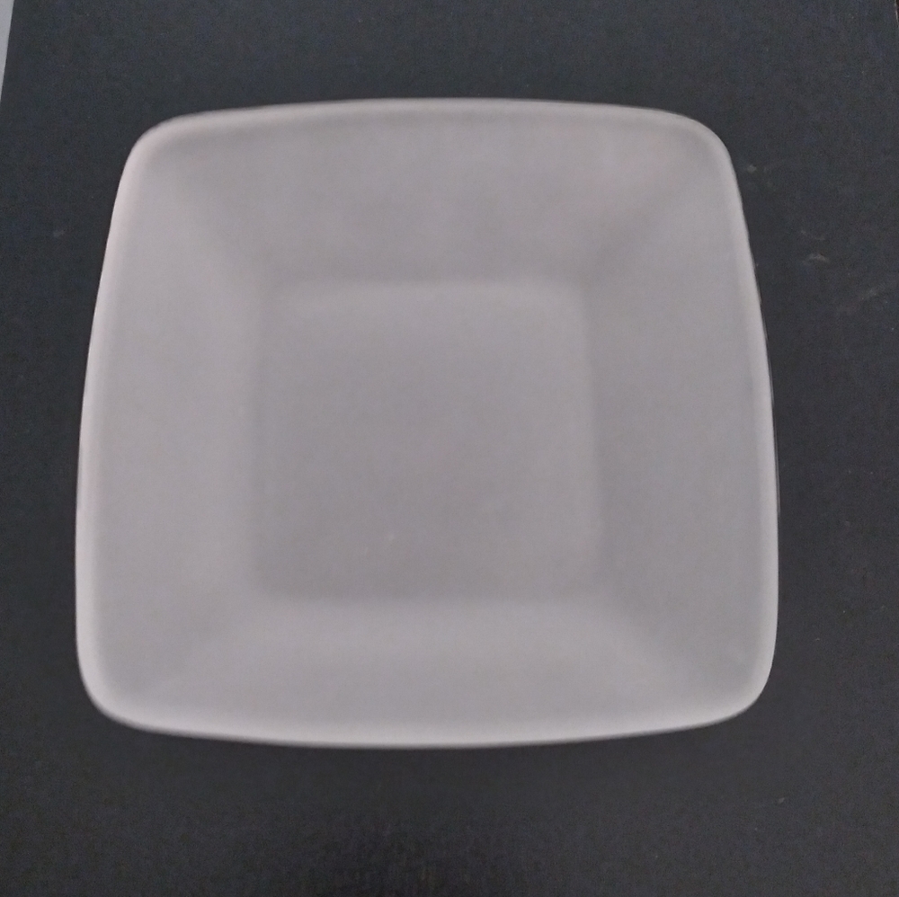 Beautiful Frosted Glass Square Candle Holder Trinket Dish